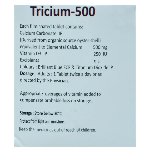 tricium 500mg tablet 15's